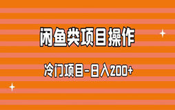 闲鱼类目项目操作,轻松日入200+