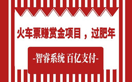 火车票赚赏金项目 ，过肥年