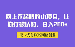 网上不起眼的小项目，让你打破认知，日入200+