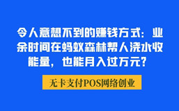 令人意想不到的赚钱方式：业余时间在蚂蚁森林帮人浇水收能量，也能月入过万元？