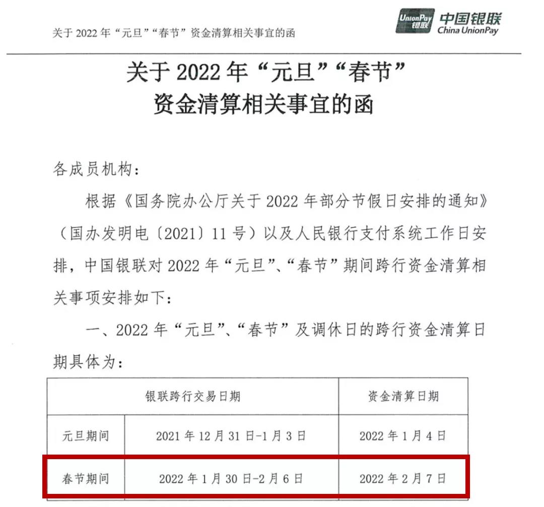 【转发给身边用POS机的人】19家支付公司发布春节假期资金清算安排