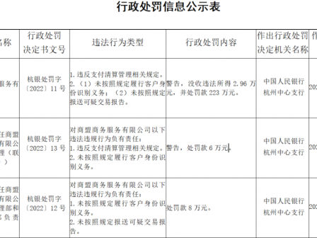刚刚!这家支付公司被罚223万元