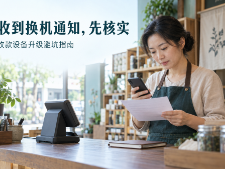 收到POS机升级、停用或换机通知，商户先核实什么？