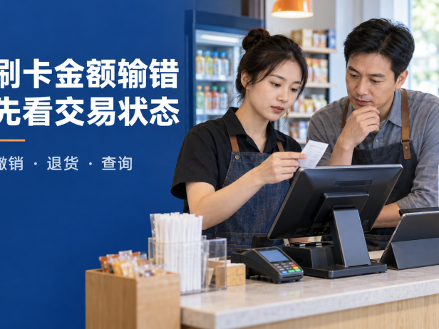 POS机刷卡金额输错了怎么办?先查交易状态,再分撤销和退货