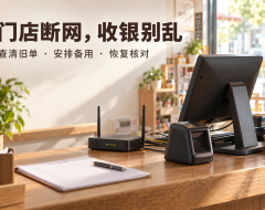 门店突然断网，收银台怎样安排备用收款和恢复营业？