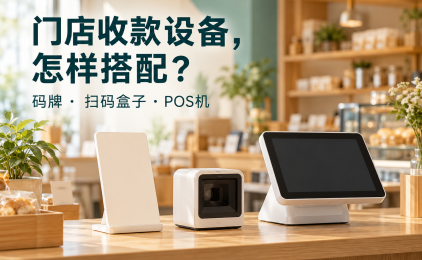 收款码代理给门店配设备,码牌、扫码盒子和POS机怎么选?