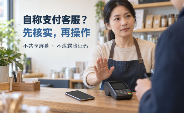 自称支付客服要求共享屏幕,商户应该怎样核实?